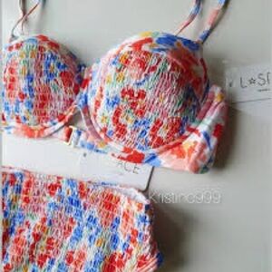 L*Space White and Yellow Bikini